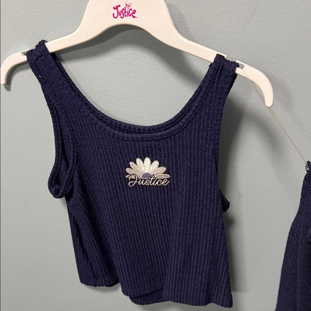 2 pc Justice Dark Blue Ruffle Cardigan set for kids
